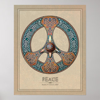 Poster Celtic Knotwork Peace Sign (16x20")