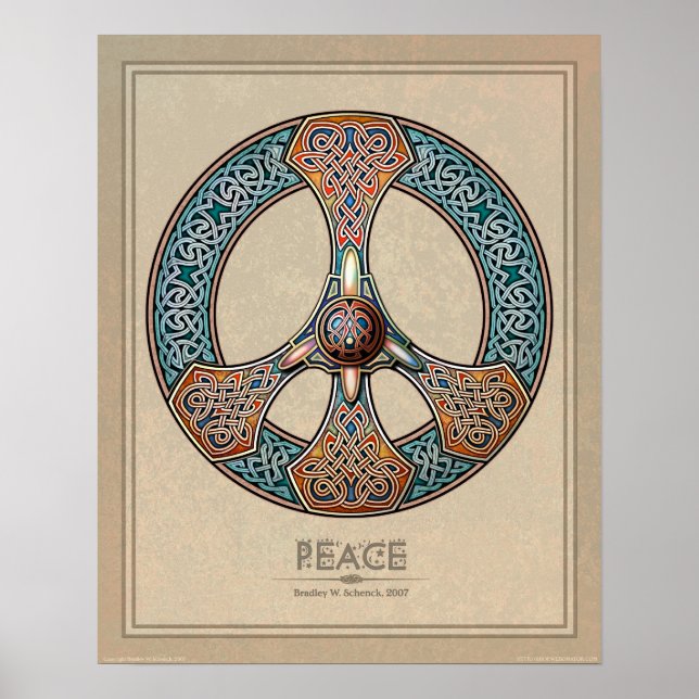 Poster Celtic Knotwork Peace Sign (16x20") (Frente)