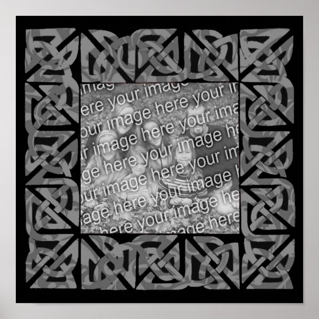 Poster Celtic Knows Frame Cinza Adicionar Sua Foto (Frente)