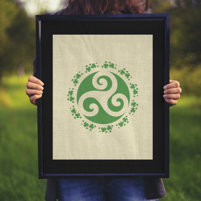 Poster Celtic Triskelion & Shamrocks (Criador carregado)