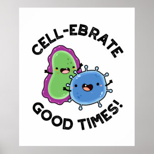Poster Célula celebra Bacterias Engraçadas Bacterias