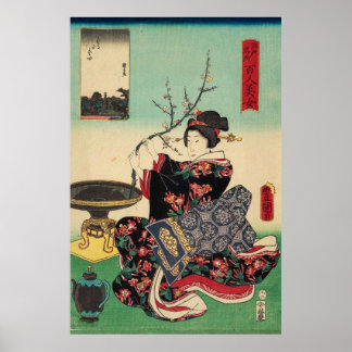 Poster Cem Belezas dos Lugares Famosos de Edo  