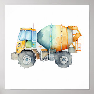 Poster Cement Mixer Wall Art