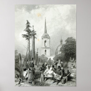Póster Cemitério da igreja de Smolensko