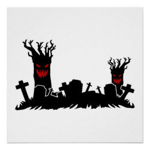 Póster Cemitério de Halloween