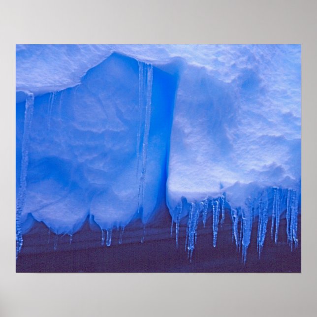 Póster Cemitério de Iceberg Pleneau, Antártida: Azul (Frente)