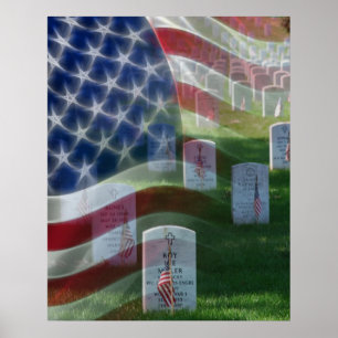Póster Cemitério nacional de Arlington, bandeira