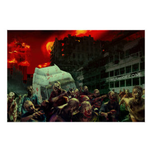 Póster Cena apocalíptica de Halloween da SlipperyJoe's gr