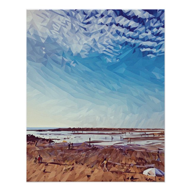 Póster Cena Costeira Geométrica abstrato (Frente)