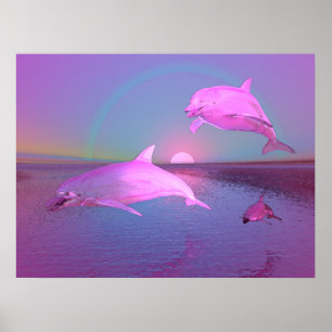 Póster cena da água da fantasia da água 3D