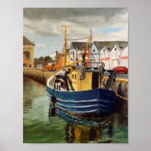 Cena da Cidade de Galway Irlanda Barco de Pesca