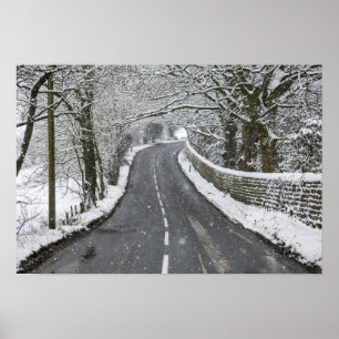 Poster Cena da estrada de inverno