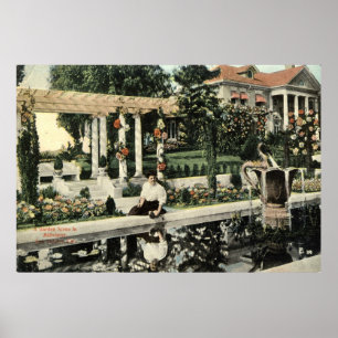 Poster Cena da flor do jardim, vintage 1914 de Los