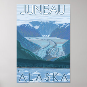 Póster Cena da geleira - Juneau, Alaska