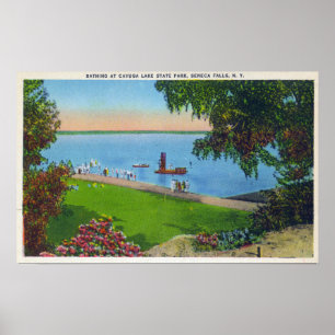 Póster Cena da natação no parque estadual do lago Cayug