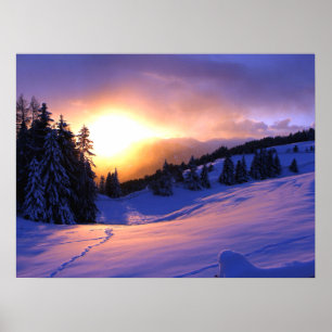 Poster Cena da neve do inverno em Italia