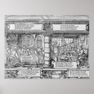 Poster Cena da operação bancária