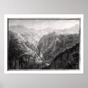 Póster Cena da pensão na ponte do diabo com a queda