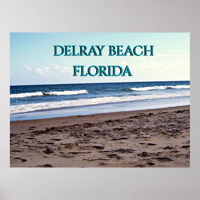 Poster Cena da Praia de Delray Beach na Flórida (Frente)
