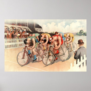 Poster Cena da raça de bicicleta