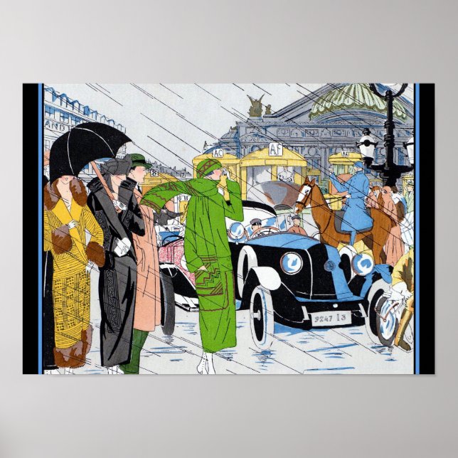 Poster Cena da Rua Art Deco (Frente)