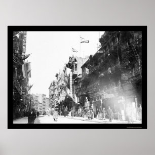 Poster Cena da rua em Chinatown, Nova Iorque 1913