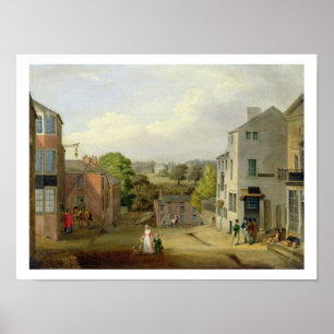 Póster Cena da rua em Chorley, Lancashire, com uma vista