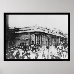 Póster Cena da rua no Banco da Inglaterra em Londres 1914