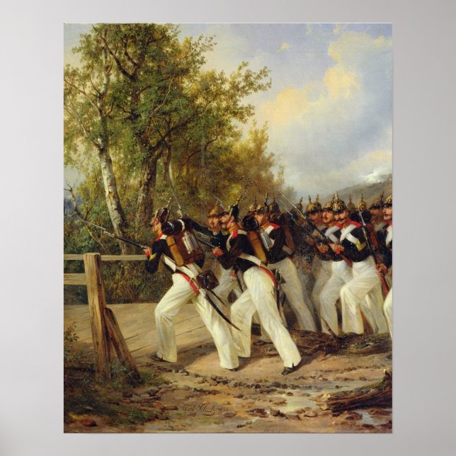 Poster Cena da vida do soldado, 1849 (Frente)