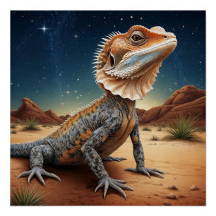 Póster Cena da Vida Selvagem de Jovem Carrapato Lizard