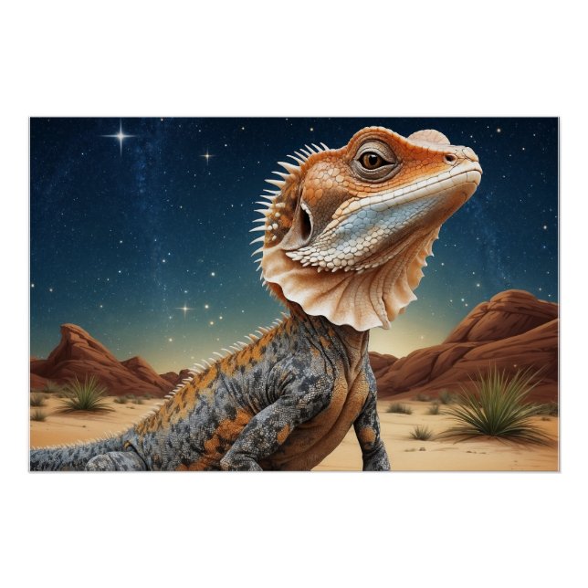 Póster Cena da Vida Selvagem de Jovem Carrapato Lizard (Frente)