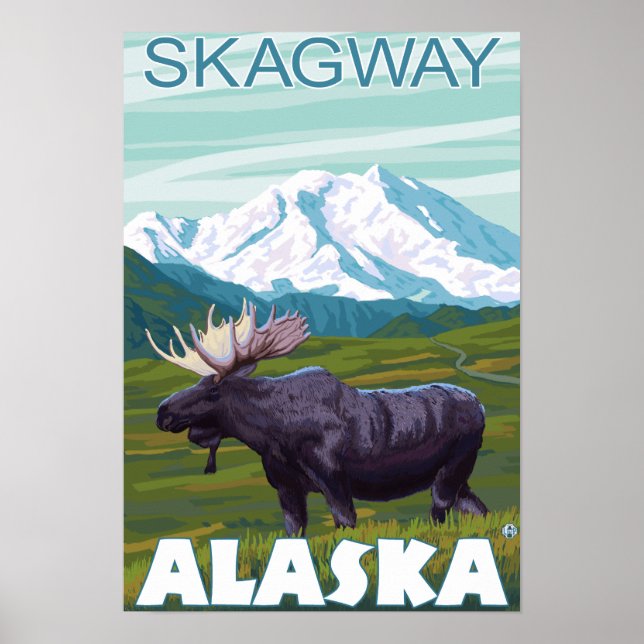 Póster Cena de alce - Skagway, Alasca (Frente)