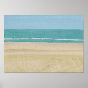 Póster Cena de Areia de Praia no Oceano em Pôsteres