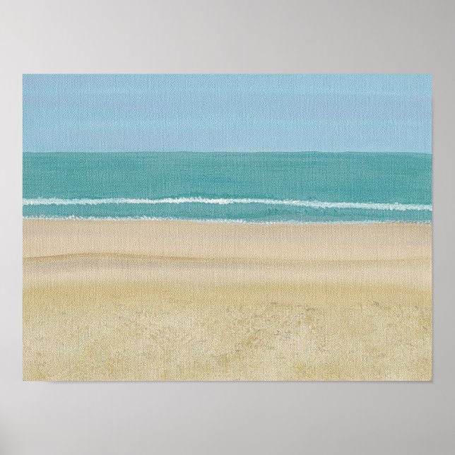 Póster Cena de Areia de Praia no Oceano em Pôsteres (Frente)