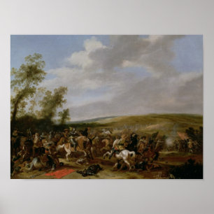 Póster Cena de batalha em Lutzen entre o rei Gustavus