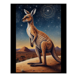 Póster Cena de canguru aborígena australiana