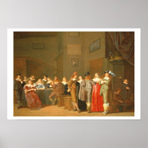 Poster Cena de cortejo, 1644 (óleo em canvas)