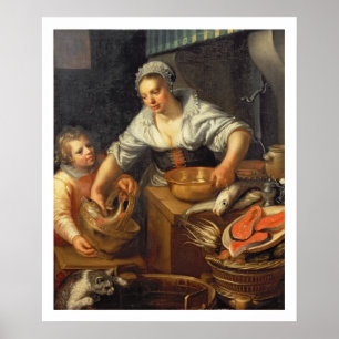 Poster Cena de cozinha