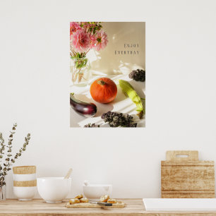 Poster Cena de Cozinha de Outono