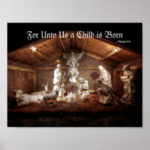 Póster Cena de Criança da Criatividade do Advento de Nata