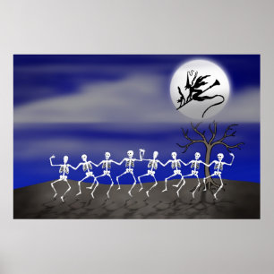 Póster Cena de Festa de Halloween Moonlit