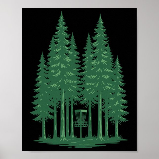 Poster Cena de golfe de disco de bosque para disco  (Frente)