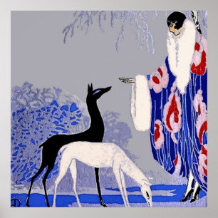 Poster "Cena de inverno" Art Deco de George Barbier