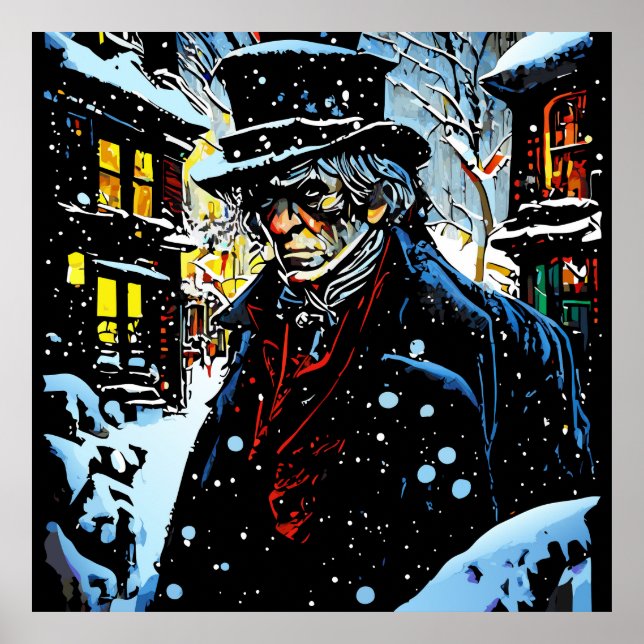 Poster Cena de inverno de Ebenezer Scrooge Vitoriana (Frente)