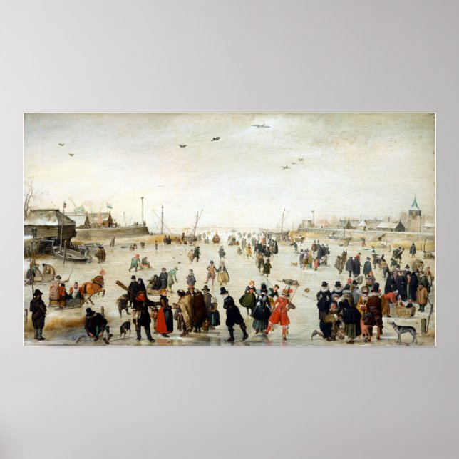 Poster Cena de inverno de Hendrick Avercamp em um Canal C (Frente)