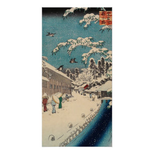 Póster Cena de inverno de Hiroshige Japão ukiyo-e antiga