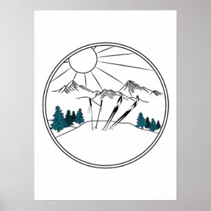 Poster Cena de inverno de Ski Resort