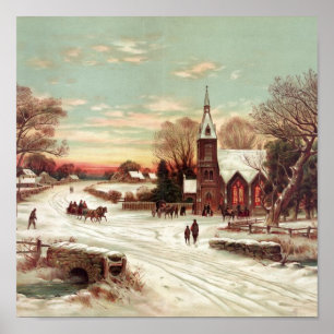 Póster Cena de inverno na véspera de Natal