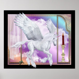 Poster Cena de Janela do Pegasus Unicorn
