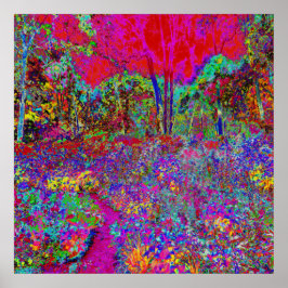 Poster Cena de Jardim Impressionista Psicodélico